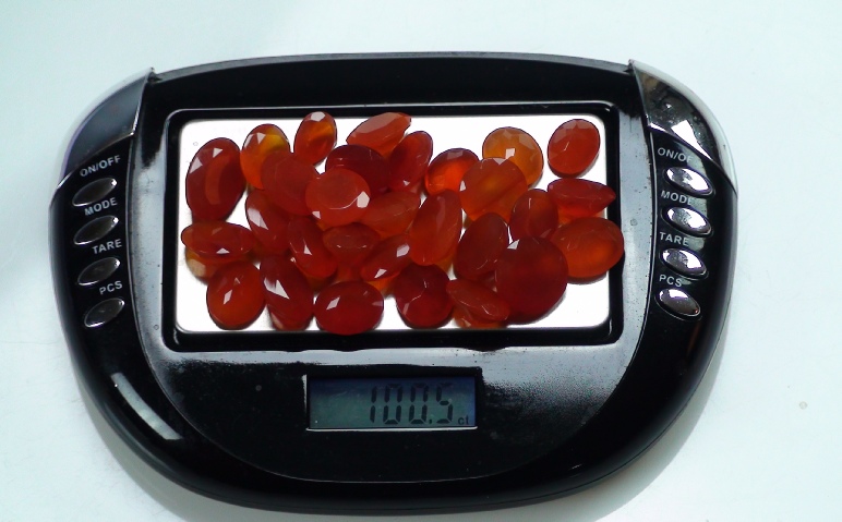 Carnelian Faceted Gemstone Lot of 100 carets