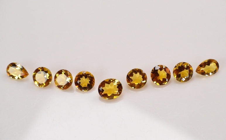 Madeira Citrine Faceted Gemstone Parcel of 20 carets Ovals