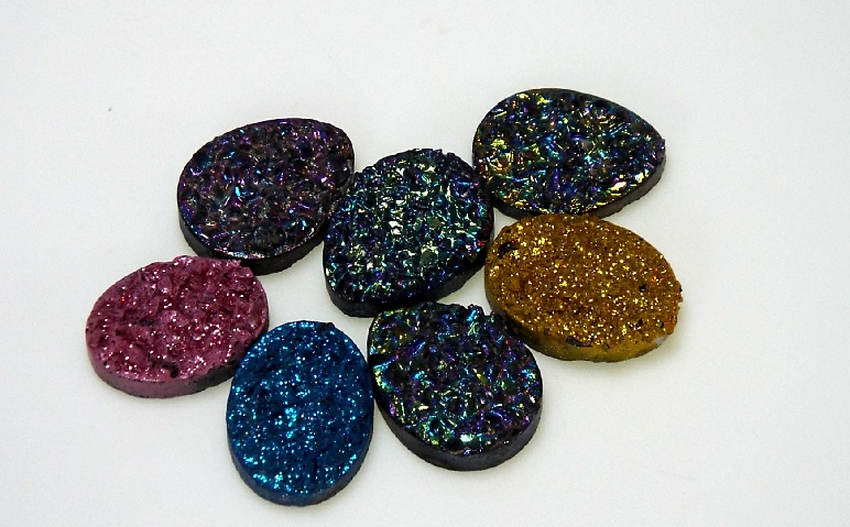 Multi Colored Druzy Cabochon Parcel 7 pack