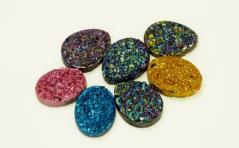 Multi Colored Druzy Cabochon Parcel 7 pack