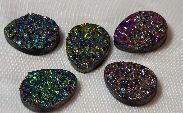 Rainbow Druzy Cabochon 5 pack