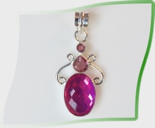 Pink Mystic Topaz Gemstone Pendant in Silver